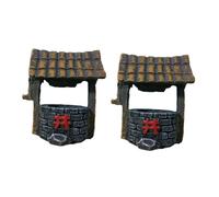 TOYANDONA Ornamento Pozzo d'Acqua in Resina 2 Pezzi, Decorazioni Miniature per Esterni e Interni, Micro Paesaggio Resistente, Artigianato Decorativo per Micro Ambienti e Scrivanie