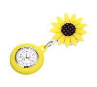 TOYANDONA Orologio da Infermiere Portatile con Clip Fiore Solare Cassa per Medici e Studenti Orologio da Tasca Semplice e Funzionale per Esami e Uso Quotidiano