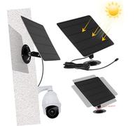 TOYANDONA Pannello Solare da Parete 20W per Telecamere di Sicurezza Caricabatterie Solare USB Monocristallino Installazione Flessibile Staffe 360°