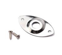 TOYANDONA Piastra Jack Per Chitarra Elettrica e Basso in Ferro Nichelato Ovale Dentellata Con Viti Di Montaggio, Piastra Di Presa Jack Di Ingresso Resistente Per Sostituzione Pickup