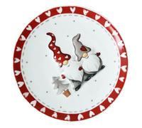TOYANDONA Piatto Rotondo Natalizio in Ceramica, Rilievo Decorativo per | Superficie Liscia e Resistente, per Ciliegie e Snack, a Picnic, Ufficio e Buffet di Festa