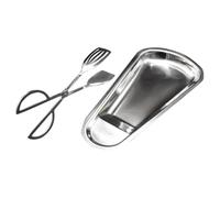 TOYANDONA Pinza da Cucina in Acciaio Inossidabile con Design Compatto e Vassoio Argento, per Buffet e Uso Domestico, Mollette per Alimenti Pratiche e Resistenti