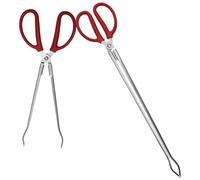 TOYANDONA Pinze Lunghe per Granchio in Acciaio Inossidabile e Pp, Design Curvo Denti per Tenere Saldamente Pesce o Rifiuti, per Decorazioni Scuola e Raccolta Rifiuti
