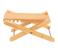 TOYANDONA Poggiapiedi per Chitarra in Bambù Regolabile a 6 Altezze, Sgabello Pieghevole Stabile per Esercitarsi, Accessorio Strumento Musicale Portatile per Chitarristi