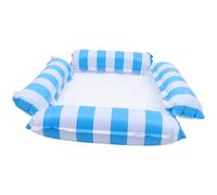 TOYANDONA Poltrona Galleggiante per Piscina Gonfiabile Traspirante in Nylon e Pvc, Amaca Pieghevole a Tubi per Adulti Design a Strisce, Materassino Sicuro Fino a 100 Kg, per Relax in Acqua