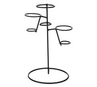 TOYANDONA Porta Gelato in Ferro Battuto Base Stabile Supporto per Coni Gelato Singoli Griglia di Raffreddamento per Dessert e Feste Design Semplice Nero per Carretto Gelati