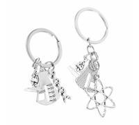 TOYANDONA Portachiavi Chimico 2 Pezzi Ciondoli a Forma di Misurino e Microscopio Decorativo DNA Chimico Regalo di Laurea per Insegnanti di Chimica e Studenti Accessorio per Zaini e