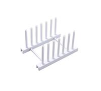 TOYANDONA Portapiatti in Plastica Bianco Porta Coperchi Pentole Organizer Scolapiatti Compatto Ottimizza Spazio Facile da Montare e Smontare