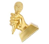 TOYANDONA Premio Musicale Microfono in Resina Dorata, Riconoscimento per Concorso e Ricordo, Decorazione per Feste e Camera da Letto, Bomboniera Creativa e Resistente