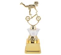 TOYANDONA Premio per Bici Equilibrio con Base Stabile in Plastica Oro, Superficie Liscia, per Premiazioni Gare di Ciclismo Indoor e Giochi Familiari