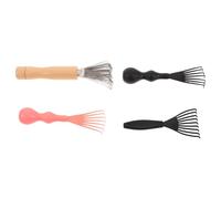 TOYANDONA Pulitore per Pettini 4 Pezzi in Plastico con Manico a Zucca, Spazzola Multiuso la Pulizia Efficiente dei Chioma, Portatile per Uso Domestico e Salone Nero