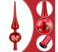 TOYANDONA Puntale per Albero di Natale in Plastica Rossa Decorazione per la Cima dell'Albero Ornamento Natalizio per Casa Ufficio e Negozi Effetto Luminoso Festivo