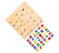 TOYANDONA Puzzle Alfabeto in Legno Educativo per Tavola Didattica con Lettere e Illustrazioni Gioco Montessori per Prescolare Stimola Memoria e Coordinazione Giocattolo per Apprendimento