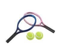TOYANDONA Reticolo di mini tennis racchetta da pong in miniatura mobili e accessori in miniatura racchetta da tennis in miniatura piccole cose in miniatura accessori di scena plastica
