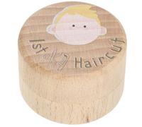 TOYANDONA Scatola per ricordi in legno con fatina dei denti, per primo taglio di capelli, rotondo, per raccogliere i denti perduti, carino, souvenir, per primo dente e ricciolo, baby shower,