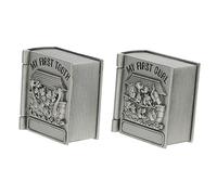 TOYANDONA Scatole per Denti da Latte in Metallo Flanella, Custodie Porta-denti Ricordo per Bambini, Contenitori Primi Dentini Resistenti per Battesimo e Compleanni, Set da 2 Pezzi