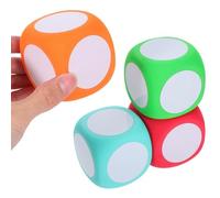 TOYANDONA Schiuma EVA Dadi Cancellabili 4 Pezzi da 6cm per Giochi | Superficie Liscia Scrivibile, Design Bianco, per Esercizi di Equazioni e Probabilità, Uso Familiare