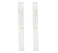 TOYANDONA Set 2 Fasce per Shower Future Mamme in Raso Bianco Scritta Oro Mummy To Be Regolabile Fascia per Decorazioni Festa Maternità Accessorio Morbido per Evento di Rivelazione Sesso