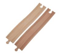 TOYANDONA Set 2 Pezzi Binari Curvi in Legno per Treni Giocattolo per Trenini per Binario di Espansione Ferroviaria Facile da Montare Gioco Educativo per Sviluppo Manuale e Immaginazione