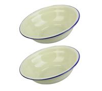 TOYANDONA Set 2 Pezzi Ciotole Smaltate per Zuppe e Brodi, Contenitori Vintage Multiuso in Acciaio Ispessito, Adatti a Cucina e Conservazione