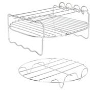 TOYANDONA Set 2 Pezzi Griglia per Barbecue in Acciaio Inossidabile Spessa e Resistente Supporto Versatile per Cottura e Vapore Facile da Pulire