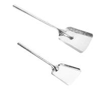 TOYANDONA Set 2 Pezzi Palette in Acciaio Spesso per Carbone e Cenere, Attrezzi per Caminetti Domestici, Pala Piccola e Grande per Pulizia Scorie e Gestione Braciere, Utensili Leggeri