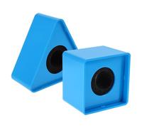 TOYANDONA Set 2 Pezzi Supporti per Logo Microfono Portatile Quadrato e Triangolare Blu Bandiere per Microfono TV e Conferenze Base Stabile Accessori per Branding e Interviste