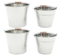 TOYANDONA Set 2 Secchi in Ferro per Cenere e Carbonella Paletta, Contenitori Resistenti ad Alte Temperature per Stufa, Braciere e Barbecue, Capacità Grande per Gestione e Trasporto Ceneri