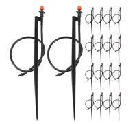 TOYANDONA Set 25 Pezzi Gocciolatori Micro Irrigazione 180 Gradi con Supporto in Plastica per Giardino, Tubicini 1/4 Pollice, Facile Installazione per Annaffiare Aiuole e Piante