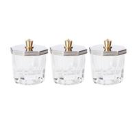TOYANDONA Set 3 Pezzi Bicchieri in Cristallo con Coperchio per Nail Art, Contenitori per Liquidi e Polveri Acriliche per Manicure Professionale, Strumenti per Unghie Naturali e Finte, Uso