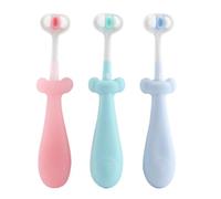TOYANDONA Set 3 Spazzolini per Setole Morbide, Manico Antiscivolo in Pp e Tpe, Design Unico e Delicato, la Pulizia Manuale dei Denti