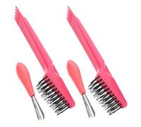 TOYANDONA Set 4 Pezzi Detergenti per Spazzole e Pettini Chioma, Pulitore Design a Rastrello Ergonomico, Piccolo e Leggero per Uso Domestico e Salone Professionale