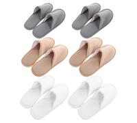 TOYANDONA Set 6 Paia Ciabatte da Spa Unisex Lavabili Antiscivolo Punta Chiusa per Hotel Casa e Ospiti Confezione Multipla per Uso Interno Comfort Leggero e Riutilizzabile per Bagno e