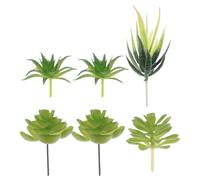 TOYANDONA Set 6 Piante Succulente Artificiali Piccole in Vaso Plastica, Decorazioni per Interni Ufficio Casa Soggiorno, Piante Grasse Finte senza Manutenzione, Mini Vasi Decorativi Verdi