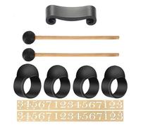TOYANDONA Set 9 Pezzi Accessori per Tamburo a Lingua Handpan, Mazze Percussione in Silicone Morbido, Plettri per Dita e Supporto, Forniture Strumenti Musicali per Performance e Meditazione