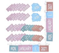 TOYANDONA Set Da 2 Calendario Didattico Ribaltabile per Bacheca, Set | Carta Autoadesiva, Plastica e Metallo, per Scuole Elementari, Organizza Orari Montaggio Semplice