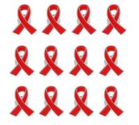 TOYANDONA Set da 25 Spille Nastro Rosso per Beneficenza in Lega di Zinco, Design Elegante e Materiale Resistente per Eventi di Solidarietà e Zaini o Giacche