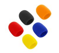 TOYANDONA Set da 5 Tappi Antivento per Microfono in Spugna Colorata, Copertura Lavabile Design Traspirante, Protezione Microfono per Karaoke, Conferenze e Registrazioni Indoor e Outdoor