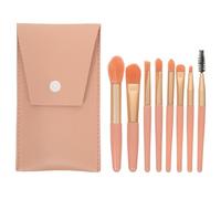 TOYANDONA Set da 8 Pennelli per Trucco Mini Portatile Manico in Legno Rosa Morbidi e Resistenti per Uso Professionale Domestico e in Viaggio