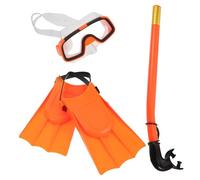 TOYANDONA Set da Snorkeling con Tecnologia Dry Snorkel e Antiappannamento, Maschera Subacquea Arancione in Pvc per Festa Estiva e Accessori per Immersioni