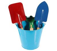 TOYANDONA Set da Spiaggia per Pala e Secchiello in Ferro e Legno, Kit Giocattoli da Sabbia Estivi Colorati, Portatile per Giochi in Spiaggia e Giardino, Stimola Creatività e Colore Casuale