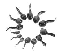 TOYANDONA Set di 13 Statuine a Forma di Girino in Resina Nera, Design Creativo e Versatile per Decorazioni da Giardino e Paesaggi All'aperto