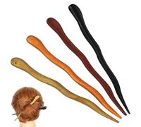 TOYANDONA Set di 4 bastoncini per capelli in legno bacchette giapponesi per chignon forcine cinesi per donne e ragazze