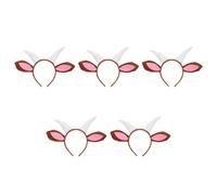 TOYANDONA Set di 5 Cerchietti con Orecchie E Corna di Capra - Accessori per Capelli in Peluche a Forma di Animale per Travestimenti, Adatti a Bambini E Adulti, Copricapo Carino per Halloween, Natale,