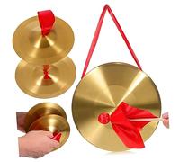 TOYANDONA Set Di Gong E Piatti Cinesi Portatili Gong Da 22 Cm + Coppia Di Piatti Da 15 Cm Strumento Musicale Di Qualità Per Scuole E Orchestre