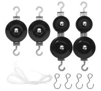 TOYANDONA Set di Pulegge per Laboratori Scolastici e Didattica a Casa Carrucole Singole e Doppie in Ferro Nero, Versatile e Esperienza Pratica per Esperimenti di Fisica
