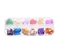 TOYANDONA Set di Stucchi Artigianali in Carta Stagnola 12 Colori 23G Riempitivi Epossidici con Effetto Metallico Decorazioni Portatili per Nail Art Custodie Cellulari e Progetti Fai da