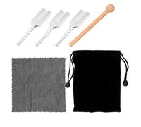 TOYANDONA Set Diapason Terapeutico 5 Pezzi con Martello in Legno e Borsa, Forcelle di Alluminio per Strumenti Musicali e Chakra, Suono Professionale per Meditazione e Rilassamento