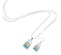 TOYANDONA Set Gioielli Donna Orecchini a Bottiglia e Collana Pendente Luminosi al Buio Piccolo Ciondolo Bottiglia dei Desideri, Regalo Originale per Ragazza e Amiche, Decorazione Elegante