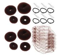 TOYANDONA Set per Creare Chignon a Ciambella Marrone con Retine Elastiche e Strumenti per Chioma Lunghi Accessori Leggeri e Resistenti per Acconciature Raccolte da Donna per Balletto